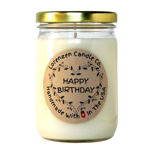 Happy Birthday Soy Candle, 12oz | Handmade in the USA with 100% Soy Wax