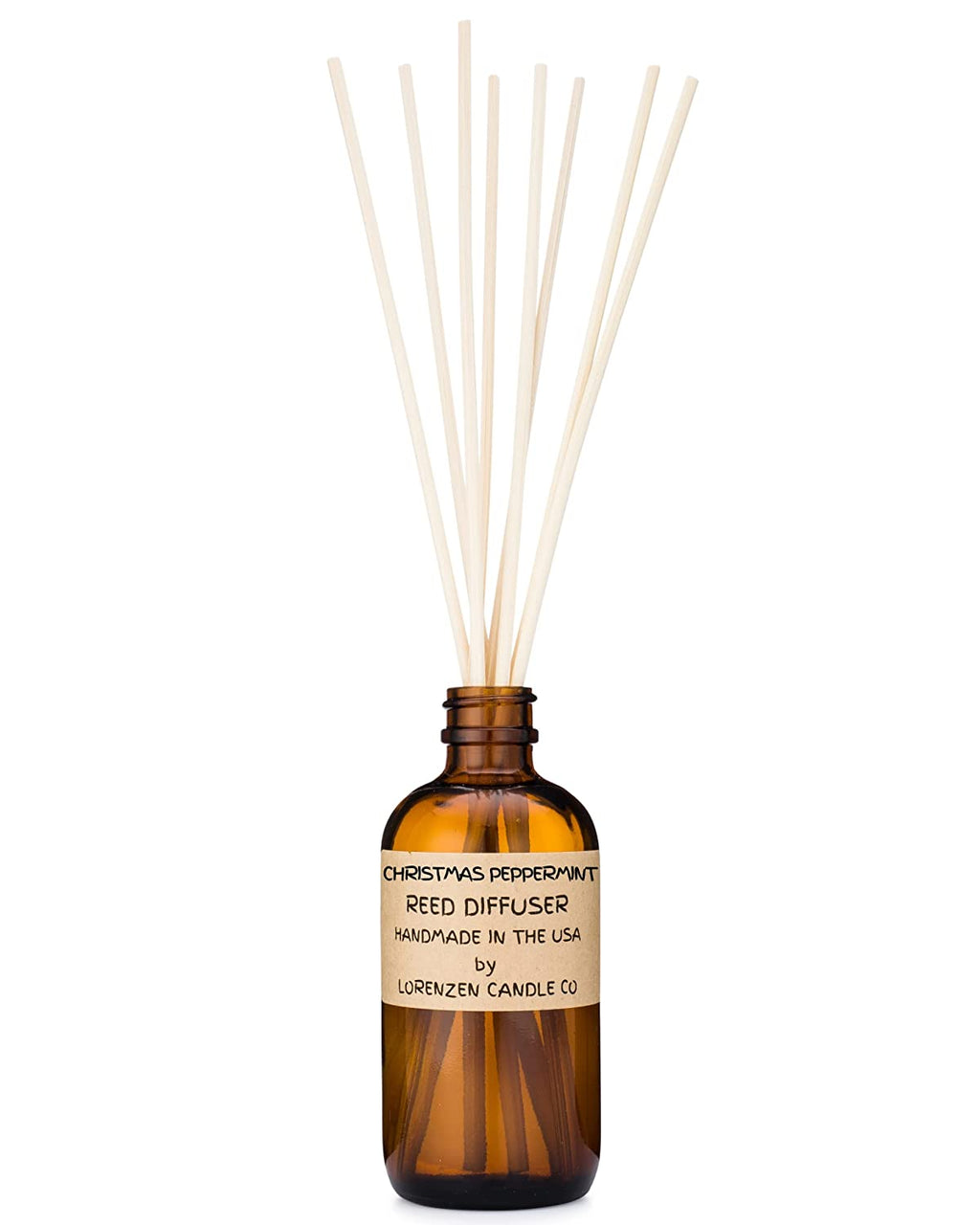 Christmas Peppermint Reed Diffuser Set 3oz | Handmade in the USA by Lorenzen Candle Co